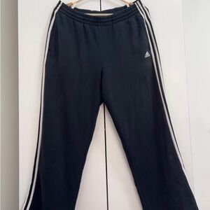 adidas Kids Black Sweatpants with White Accents